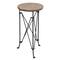 Hello Honey® 2ft. Tan Marble Top Modern Round Metal Accent Table